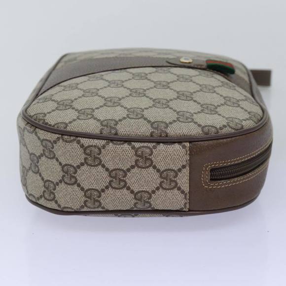 GUCCI GG Supreme Web Sherry Line Clutch Bag PVC Beige Red 89 01 034 Auth yk12747 - Picture 4 of 16